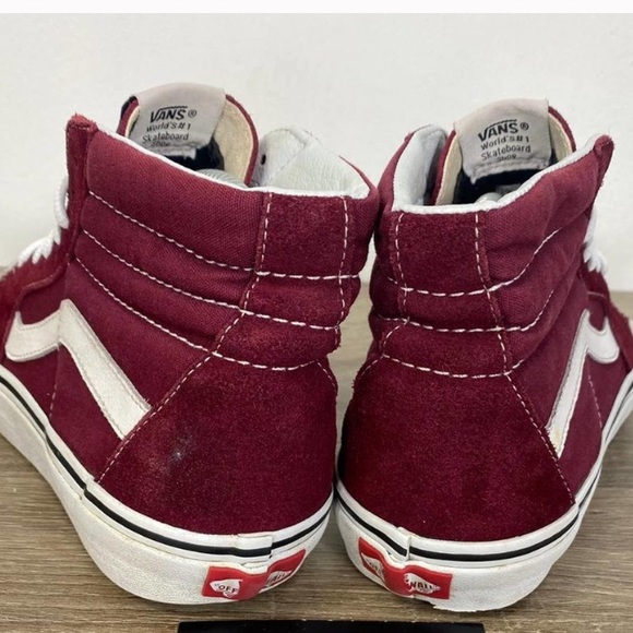 Maroon Suede Hi Top Vans Men’s 8/ladies 9.5 - Picture 5 of 7